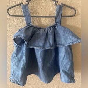 Ralph Lauren Light Blue Denim Ruffle Sundress Top